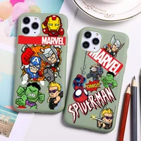 marvel hero spiderman phone case for iphone 13 12 11 pro max mini xs 8 7 6 6s plus x se 2020 xr candy green silicone cover