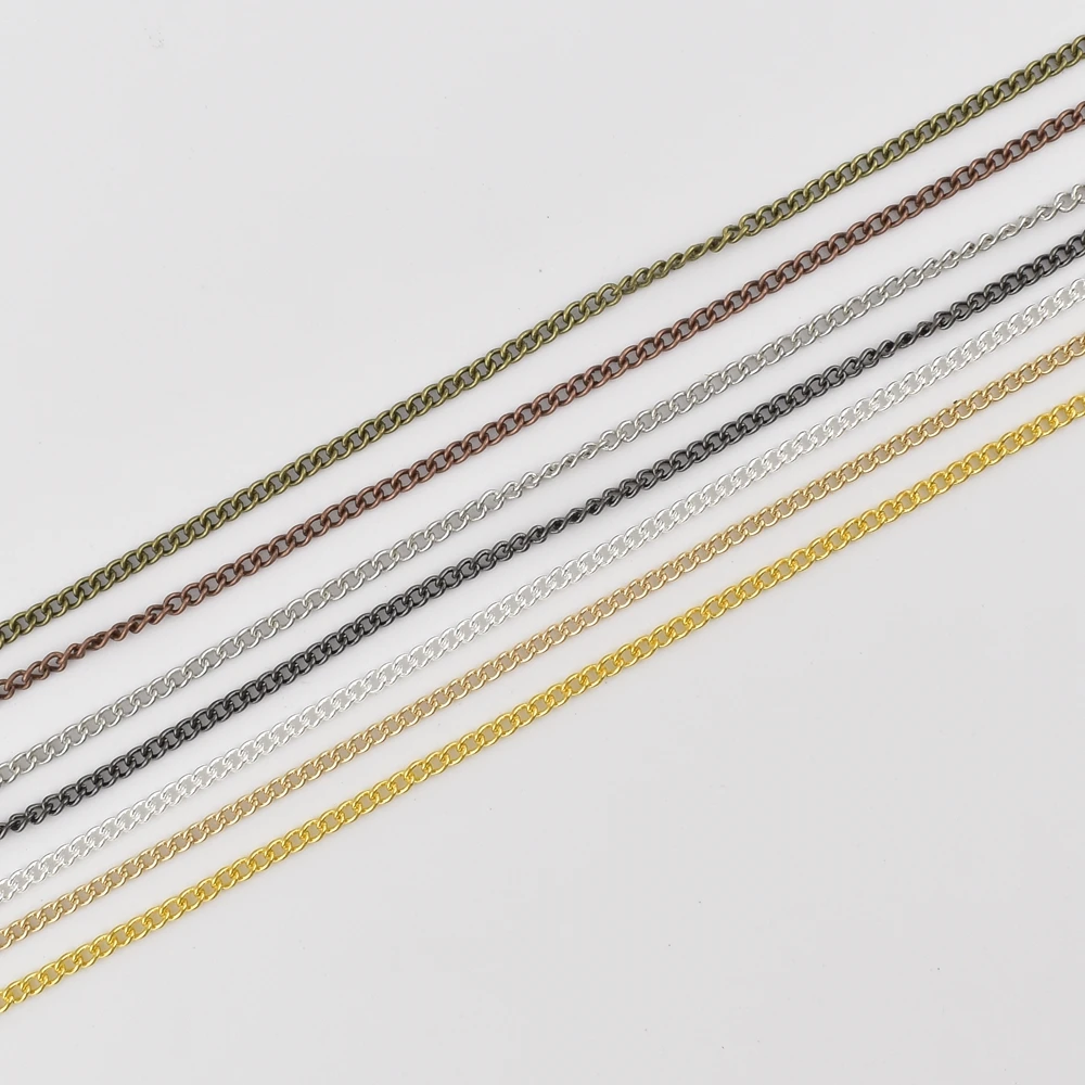 

Тонкая цепочка для ожерелья, аксессуары ручной работы для ювелирных изделий, 3-5 Φ 1,3-2,5 мм