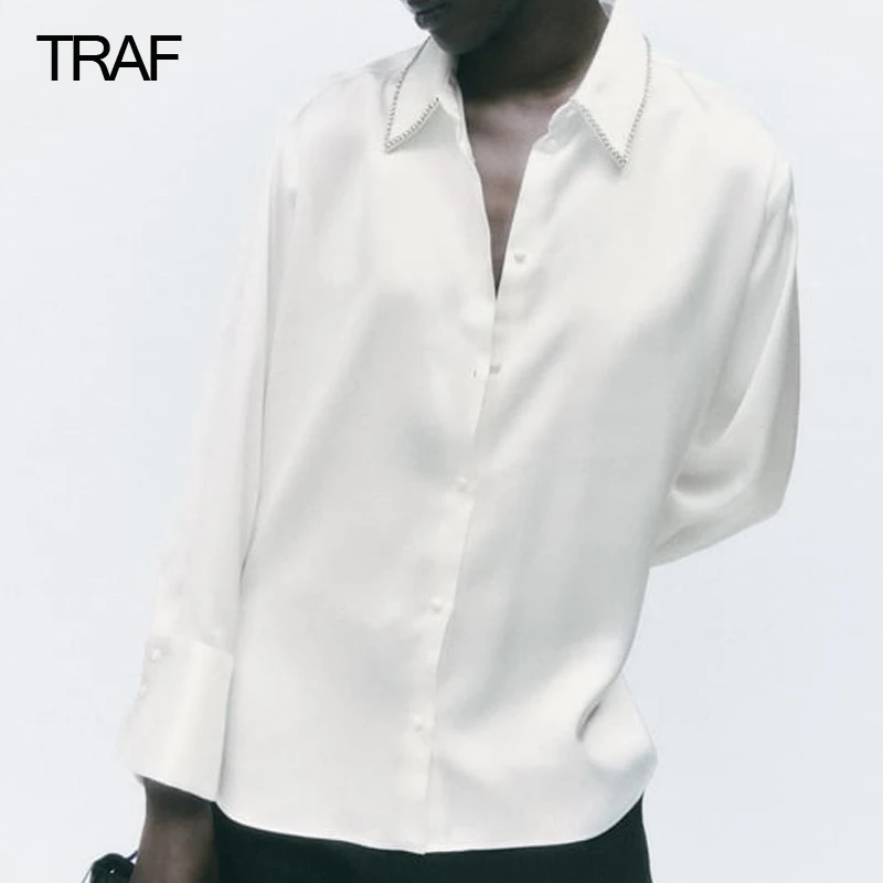 

Женские шелковые рубашки с длинным рукавом, на пуговицах