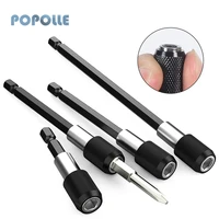 60100150mm 14 inch quick change self locking screwdriver extension rod adjustable hexagonal handle magnetic drill stand