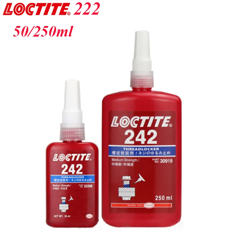 

250ml 50ml Loctite 242 Thread Sealing Glue Anaerobic Adhesive Strength Medium Viscosity Blue Thread Adhesive Screw Locking Glue