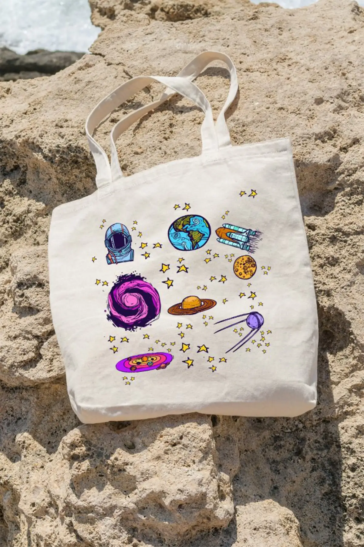 

Пляжная сумка-тоут для покупок с изображением космоса и астронавта