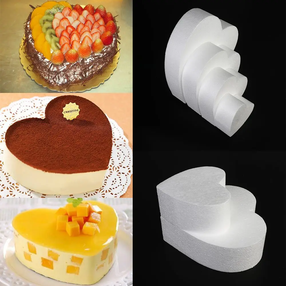 Flower Decor Party DIY Sugarcraft Heart Shaped Practice Model Polystyrene Styrofoam Cake Foam Mould