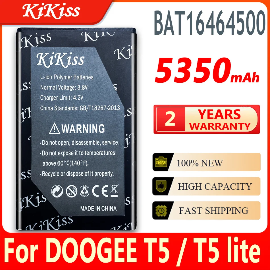 

Original KiKiss 5350mAh Replacement Battery For DOOGEE T5 / T5 lite T5lite Smart Mobile Phone Battery High Capacity BAT16464500
