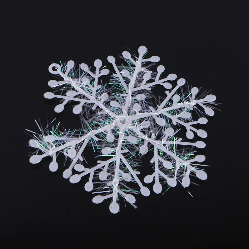 

3 pcs White Snowflake Ornaments Christmas Tree Deco Festival Decortion