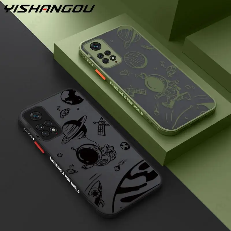 cute space astronaut phone case for xiaomi redmi note 11 pro 11s 11t mi 11 lite 5g ne poco x3 gt f3 m3 m4 pro 5g bumper cover free global shipping
