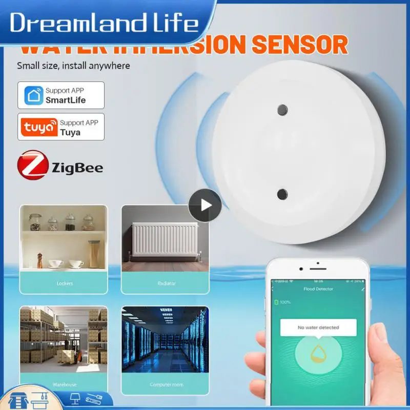 

Zigbee Water Sensor Smart Life Scene Linkage Leakage Sensor Real-time Detection Flood Sensor Home Security System Tuya