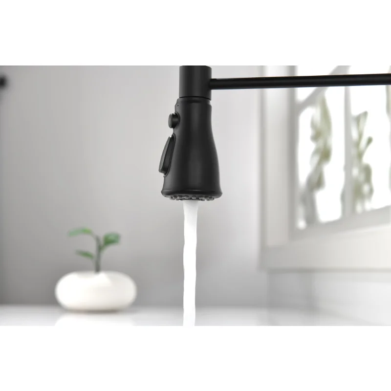 

[Flash Deal]Kitchen Faucet Commercial Kitchen Faucet Single Handle Pull Down Spray Spring Kitchen Sink Faucet[US Stock]