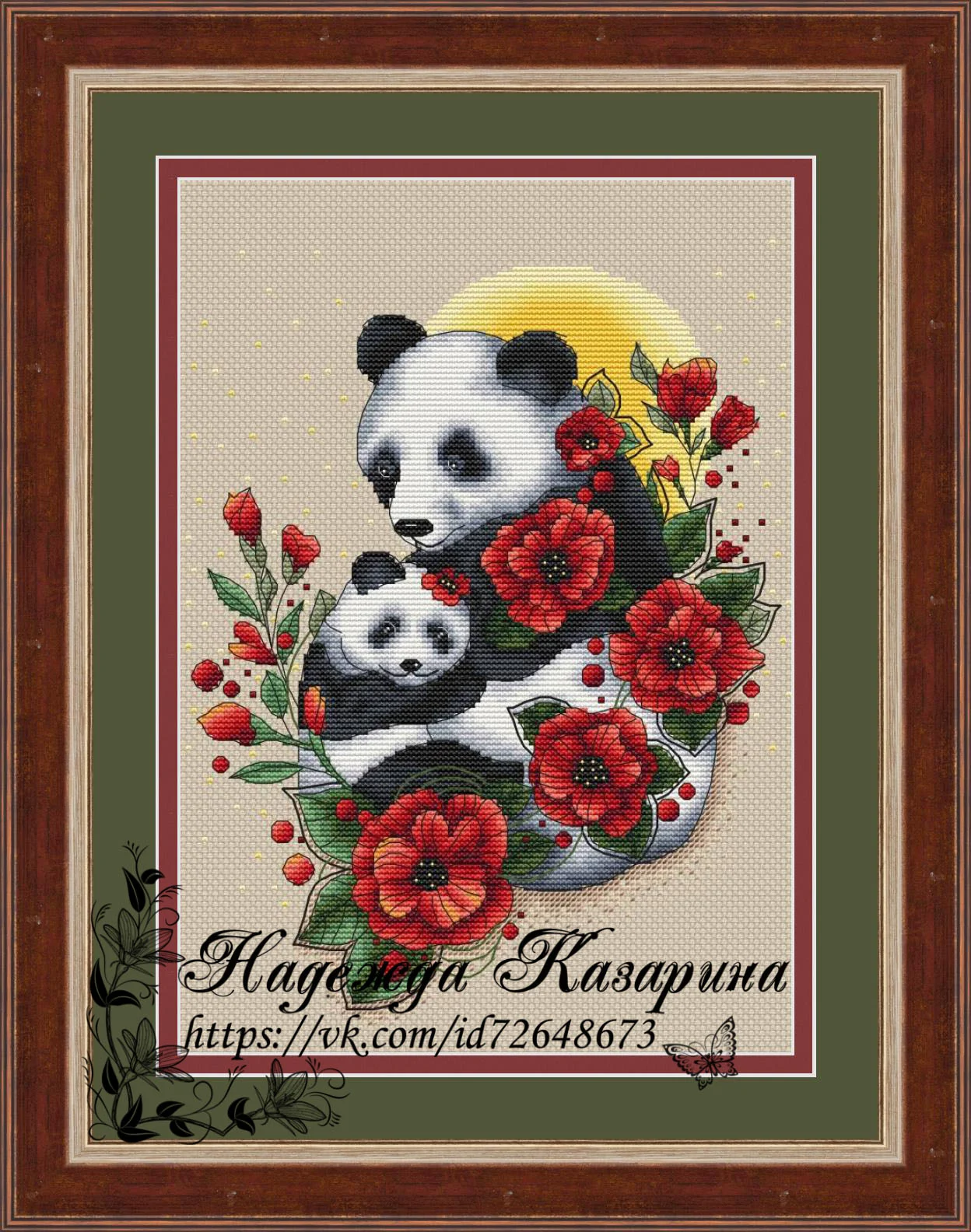 

Panda Mother and Child 31-37 Embroidery Cross Stitch Kits Craft DIY Needlework Cotton Canvas High-quality