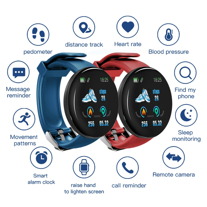 

Спортивные Смарт-часы для фитнеса, спортивные педометры с сообщениями, фитнес-трекер с отображением пульса и артериального давления, носим...