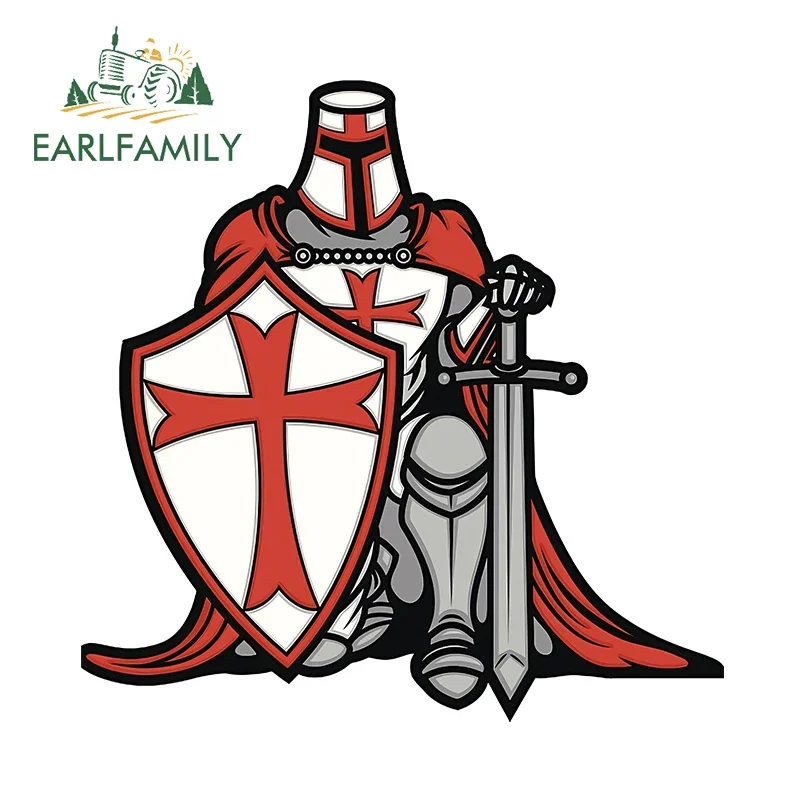 

EARLFAMILY 13 см x 6,8 см для крестообразных рыцарей тамплиеров, автомобильная наклейка, виниловая устойчивая к царапинам оконная наклейка на багажник, гоночный автомобиль, индивидуальная наклейка JDM