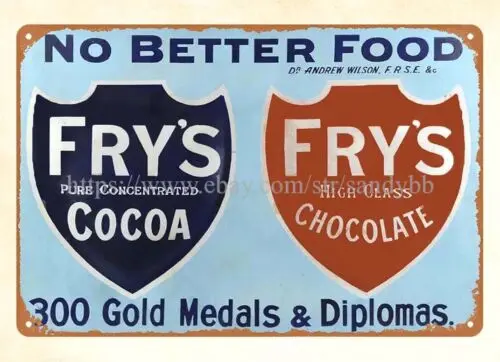 Frys какао и шоколад металлический жестяной знак Настенный декор мужская пещера