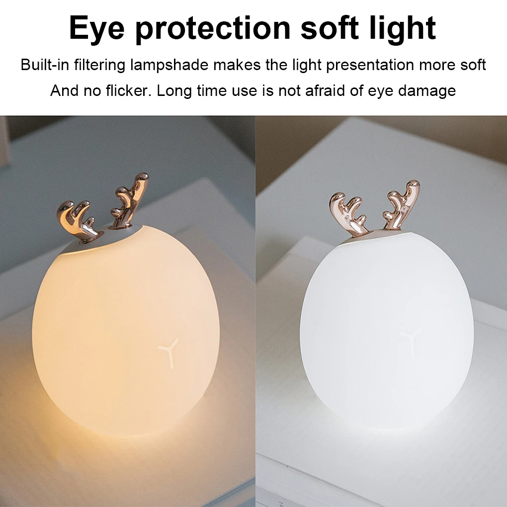 

LED Night Light Silicone Touch Control Eye Protection Lamp Bedroom Lights Lighting Tool Living Room Corridor Type 1