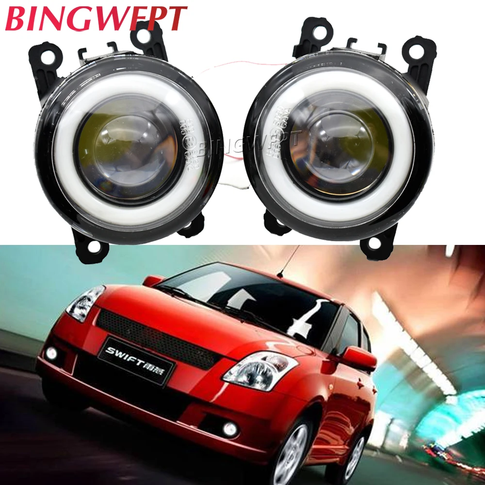 

2PCS For Suzuki Jimny Grand Vitara Swift SX4 Splash Ignis Alto XL7 Fog Light Angel Eye Daytime Running Lamp DRL H11 12V