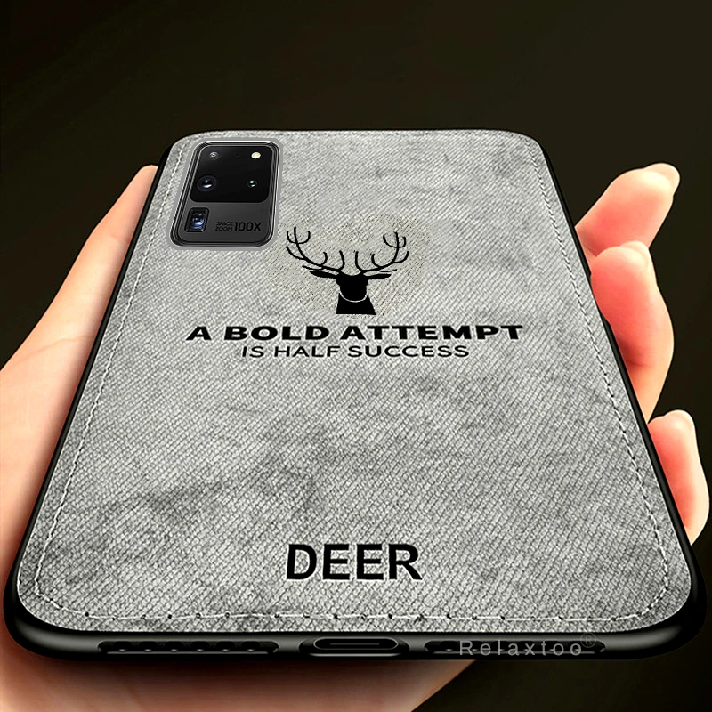

s 22 case deer classic fabric cloth case for samsung galaxy s10 lite s20 s21 fe plus note 20 s22 ultra soft bumper protect coque
