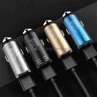 100Pcs Best Quality Metal Car Charger Fast Charge For Xiaomi Huawei iPhone Samsung Mobile GPS MP3 MP4 Dual USB Car Charger