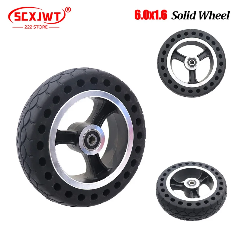 

6 Inch Solid Tire 6x1.6 Honeycomb Rubber Solid Tire with Hub for 6 Inch Electric Scooter Wheel Accessories