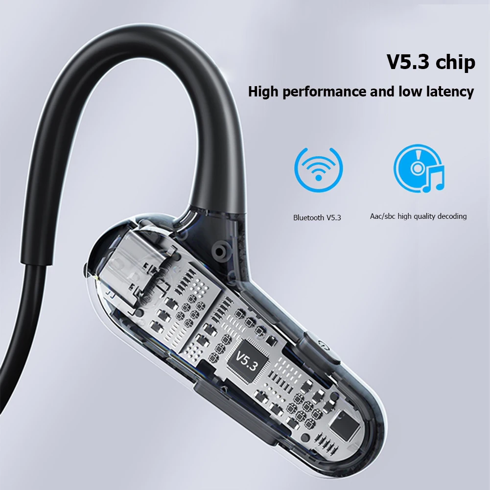 

Стереонаушники с шумоподавлением и костной проводимостью, беспроводные наушники, Спортивная гарнитура для тренировок в тренажерном зале, ...