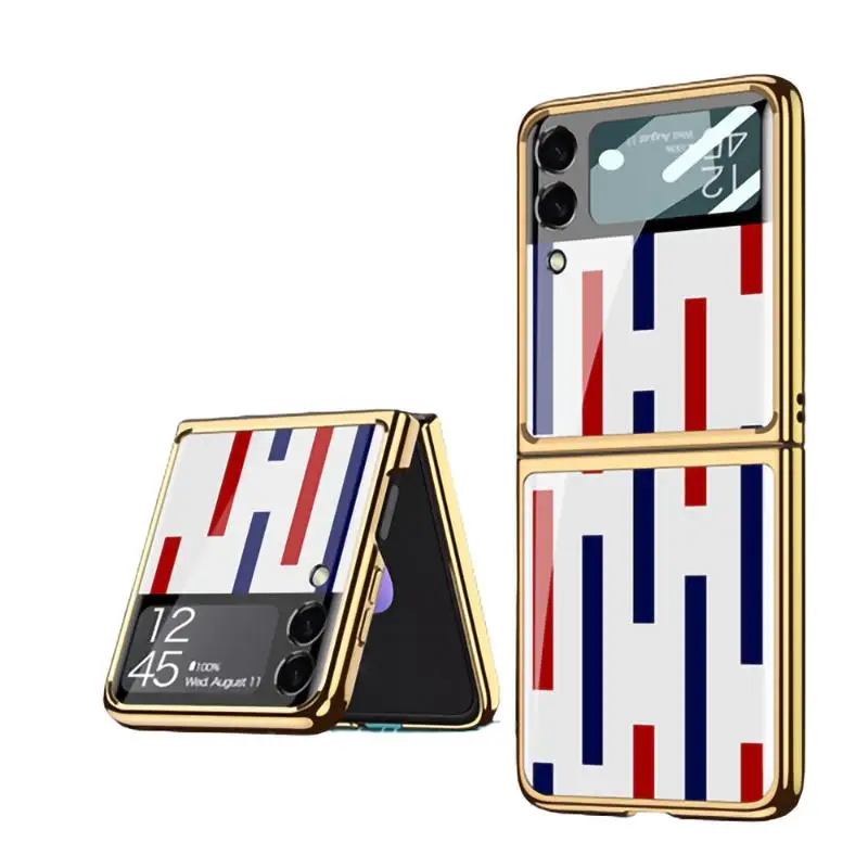 

For Samsung Galaxy Z Flip 3 Case Foldable Cover for Samsung Galaxy Z Flip3 Ultra Thin Cellphone Case Full Coverage Funda Fashion