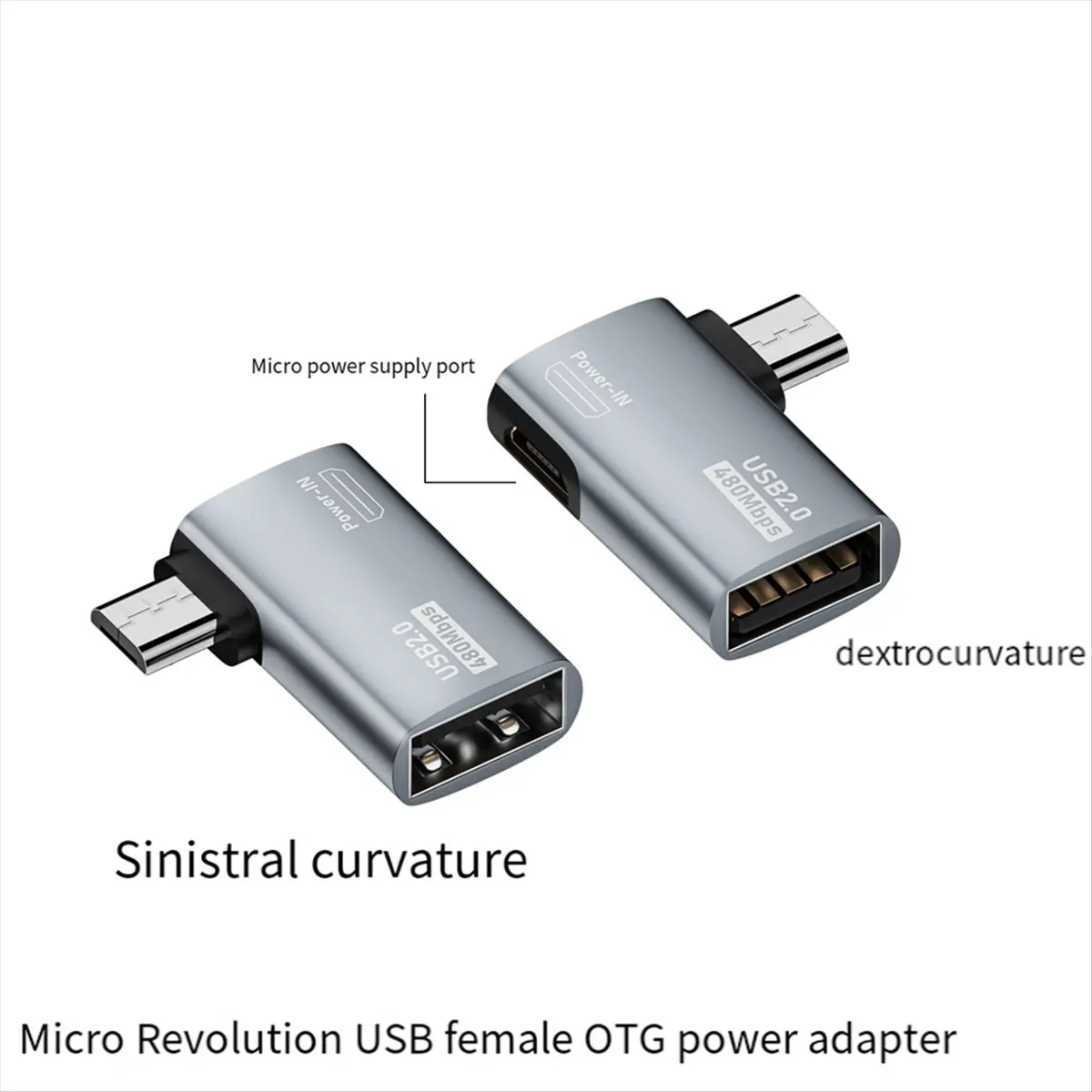 Фото Кабель-адаптер DT501/4K OTG с угловым разъемом Micro-USB на USB, с функцией подачи питания. Подходит для планшетов, телевизоров (левое крепление) №3