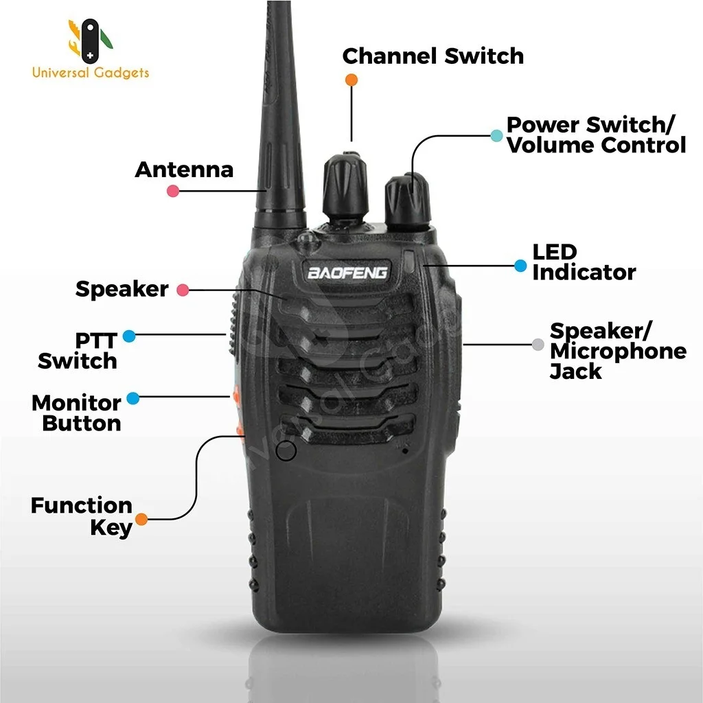 2pcs/lot BF-888S baofeng walkie talkie 888s UHF 400-470MHz 16Channel Portable two way radio with earpiece bf888s transceiver