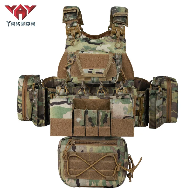 Фото YAKEDA Тактический жилет Plate Carrier 1000D нейлоновый быстросъемный лазерный режущий модульный легкий охотничий жилет CS №1