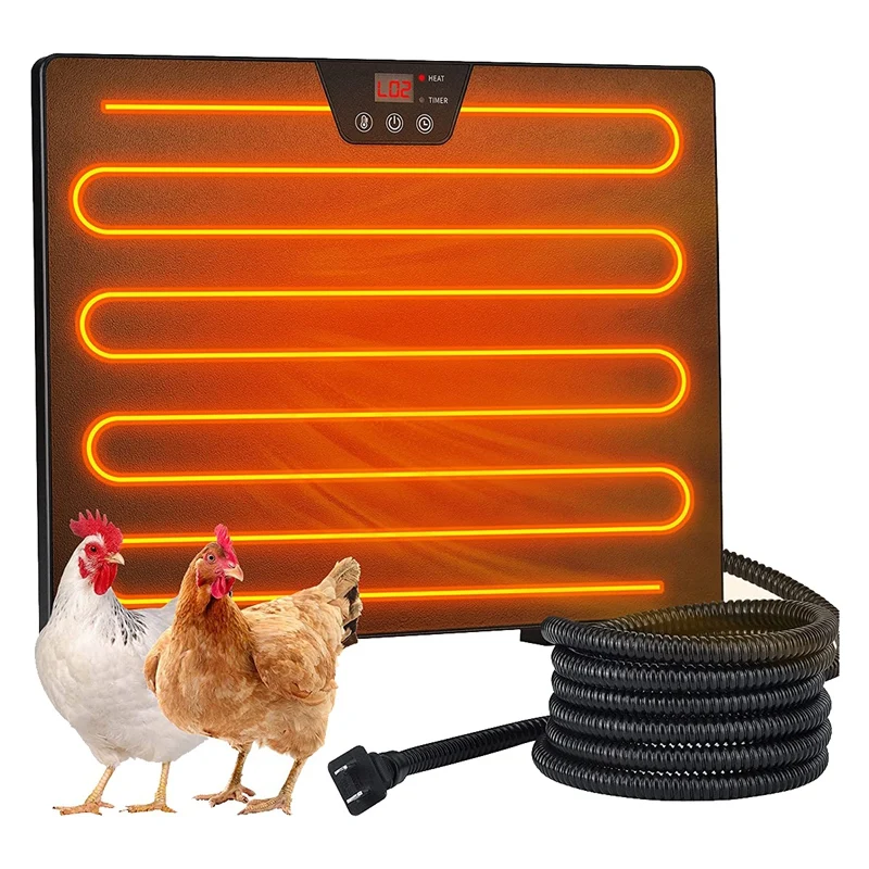 

Chicken Coop Heater, With Digital Display And 5 Timing Setting,100/200 Watts Energy Efficient US Plug