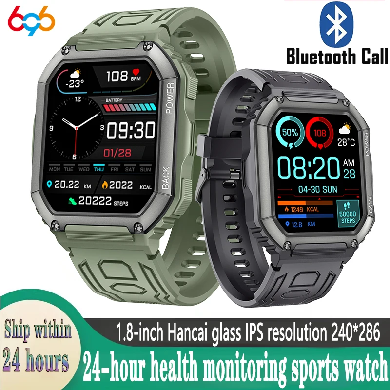 

Smart Watch Men 1.8inch IPS HD Outdoor GPS Sport Track Blue Tooth Call Smartwatch Music Play Weather Stopwatch Heart Rate health