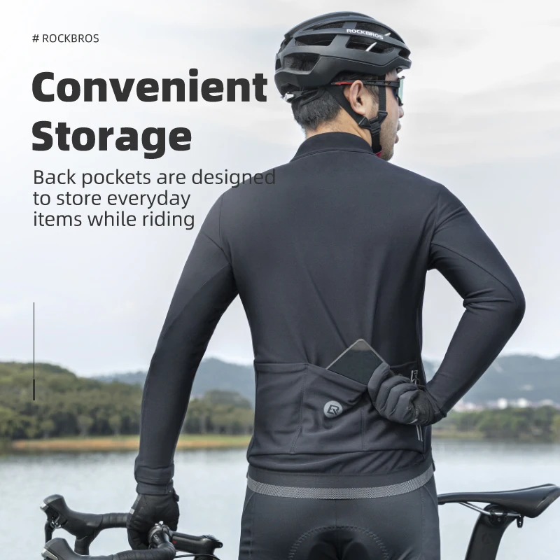 

ROCKBROS Motorcycle Jersey Suit Breathable Cycling Jacket Autumn Winter Riding Bike Suit Windproof And Warm Велоспорт Джерси