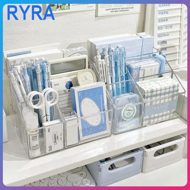 

Компактный органайзер для хранения, ящик для хранения, офисный стол, акриловый ящик для хранения канцелярских принадлежностей с несколькими сетками, ящик для хранения, Ins