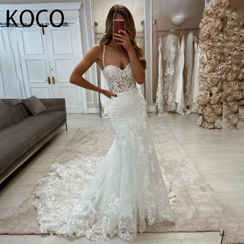 

MACDOUGAL Lace Appliques Wedding Dress Mermaid Spaghetti Straps Sweetheart vestido De Novia Custom Made For Elegant Women 2023