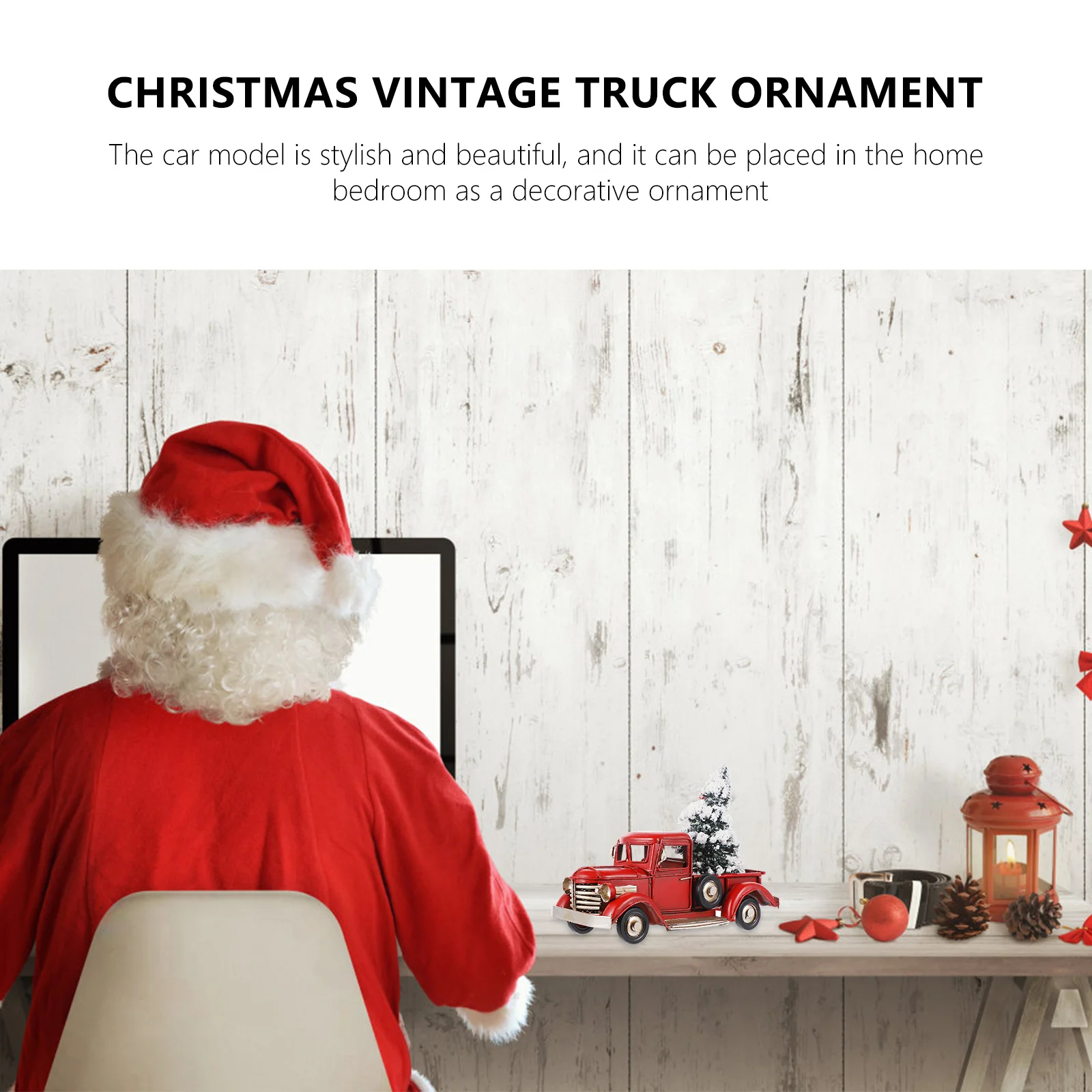 Рождественские украшения для детей красный декор грузовика ретро модель