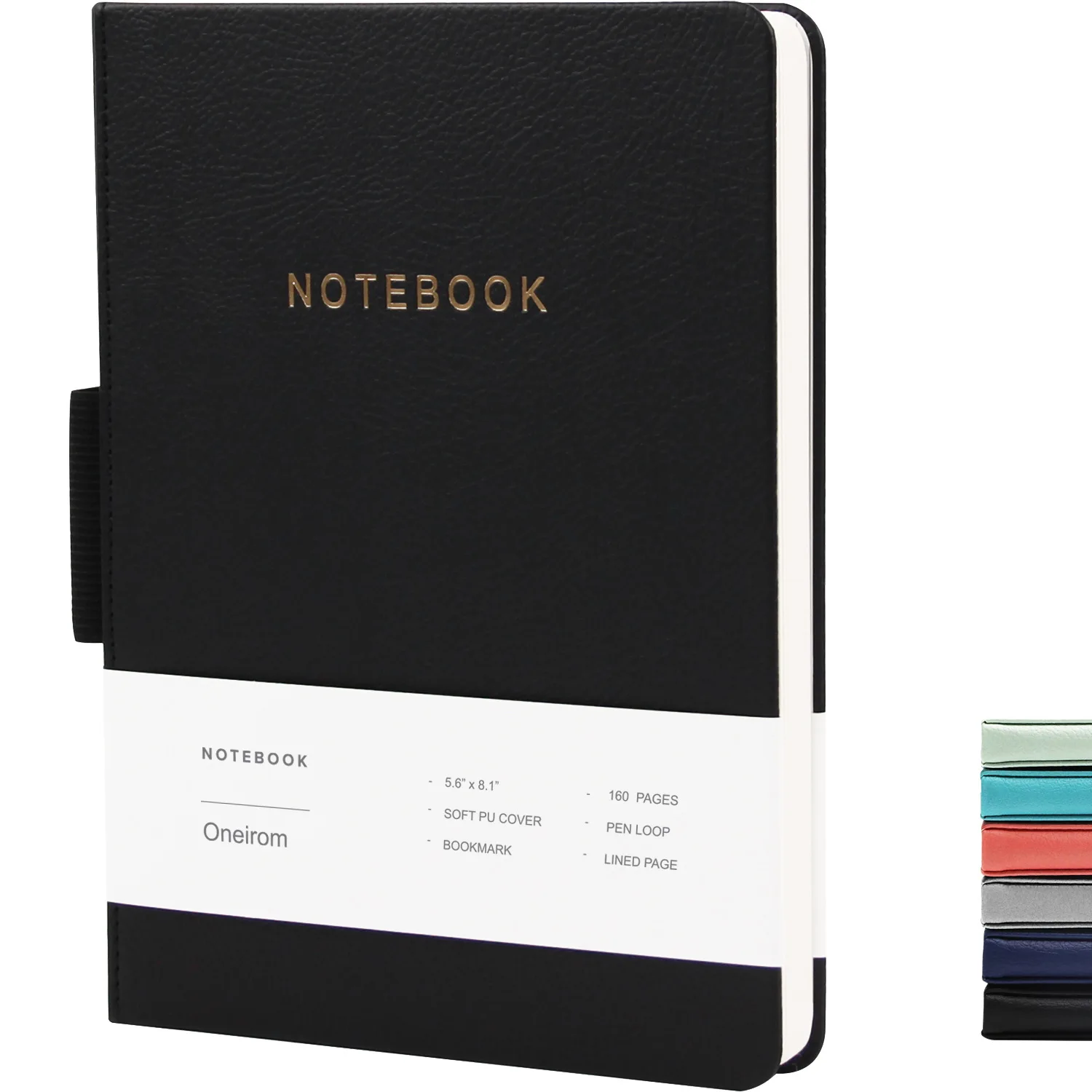 

Hardcover Pure Color PU Leather Notebook Business Fashion Journal Agenda 160P A5 Meeting Record Book Lined Paper