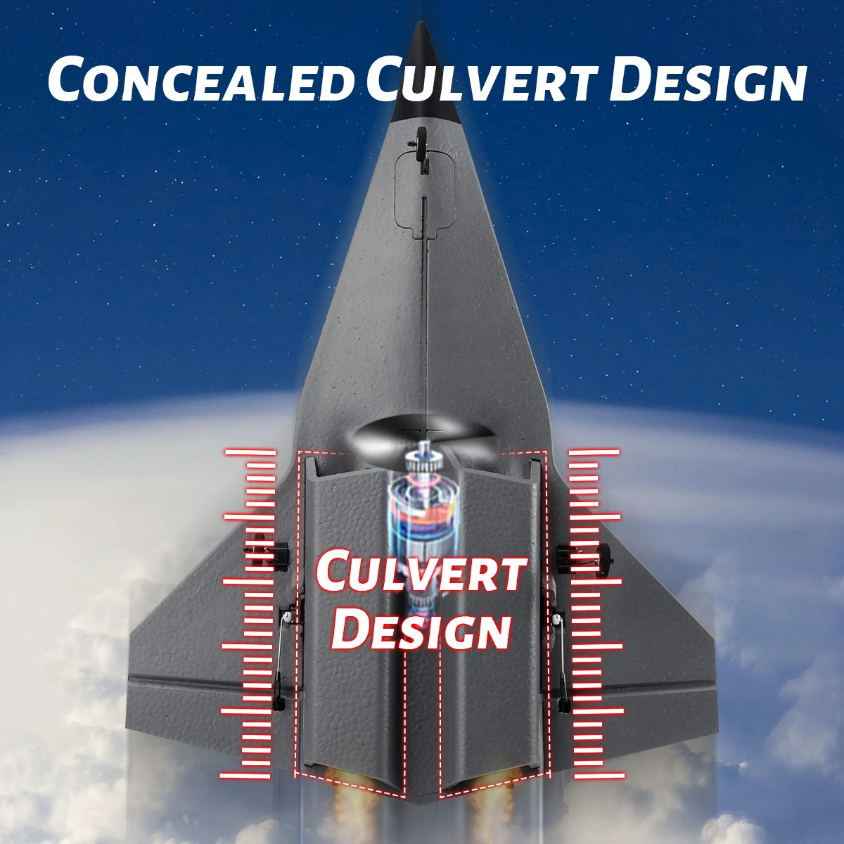 SR72 RC Самолет Скрытый кульверт 2 4G 4CH FX9672 Истребитель будущего Двойные мощные