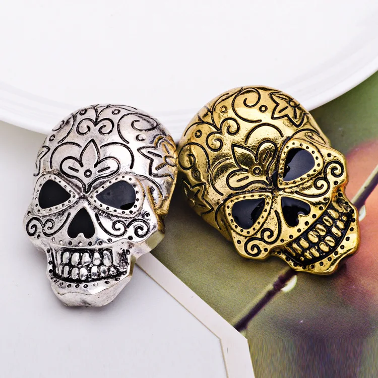 Винтажная резная брошь в стиле панк с гримасом на лацкан форме черепа Хэллоуин