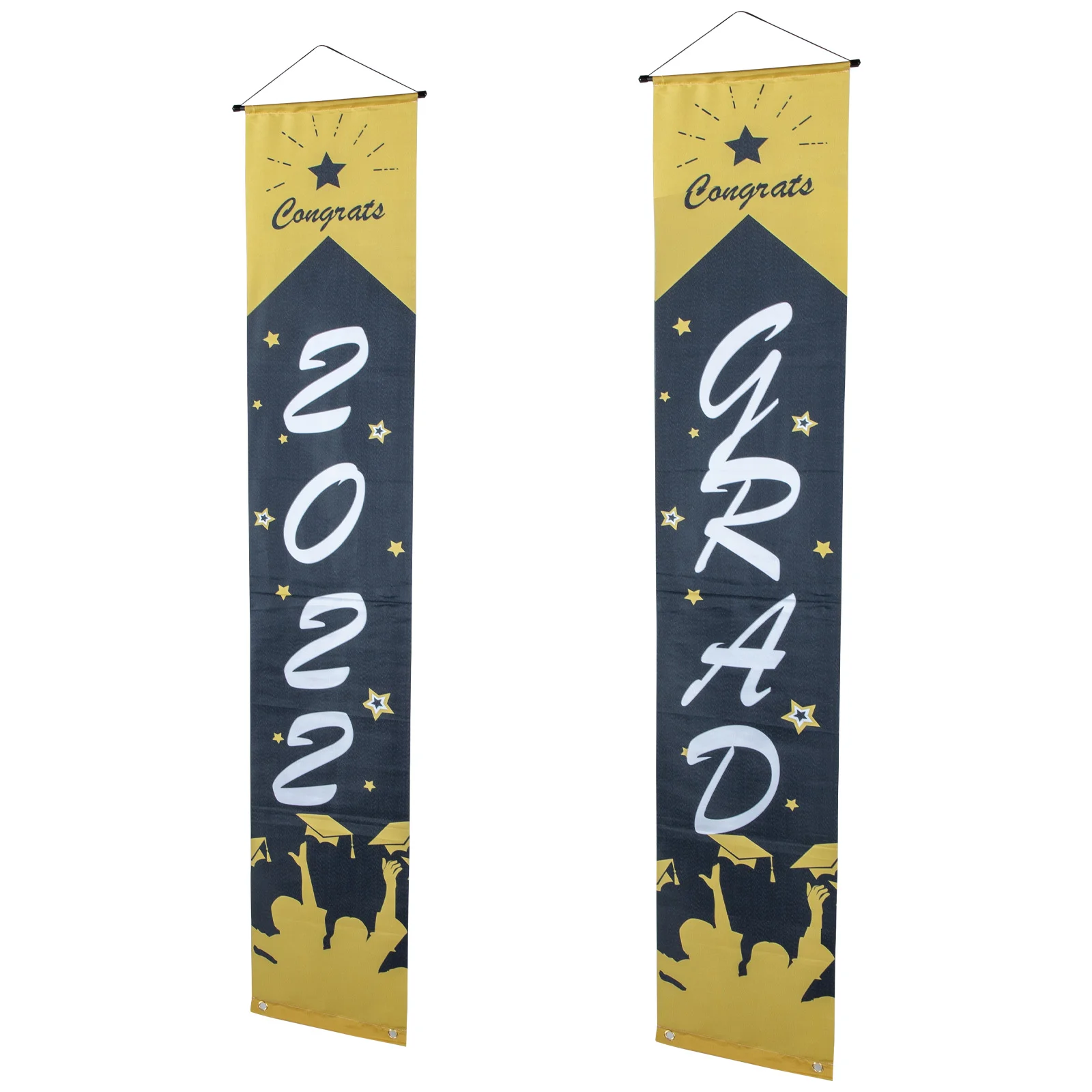 

Graduation Banner Couplet Door Hanging Decorations Party Congrats Porch Grad Decor Front 2022 Pendant Banners Flag Outdoor Sign