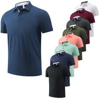 quick dry golf short sleeves nylon casual collared mens breathable sports poloshirts summer team work hiking fishing tee