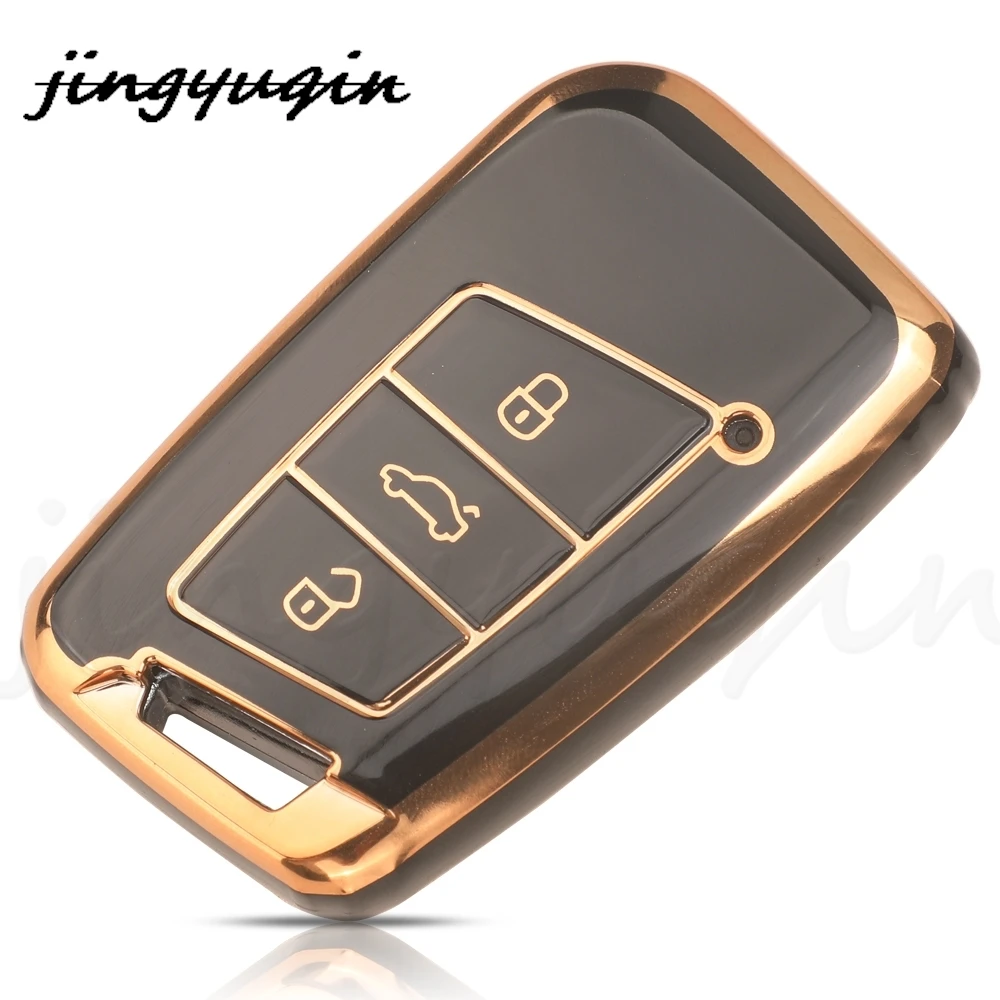 

Jingyuqin, откидной чехол из ТПУ для ключей Volkswagen VW Magotan Passat B8, сиденье для гольфа Skoda Superb A7 Kodiaq, автомобильные аксессуары