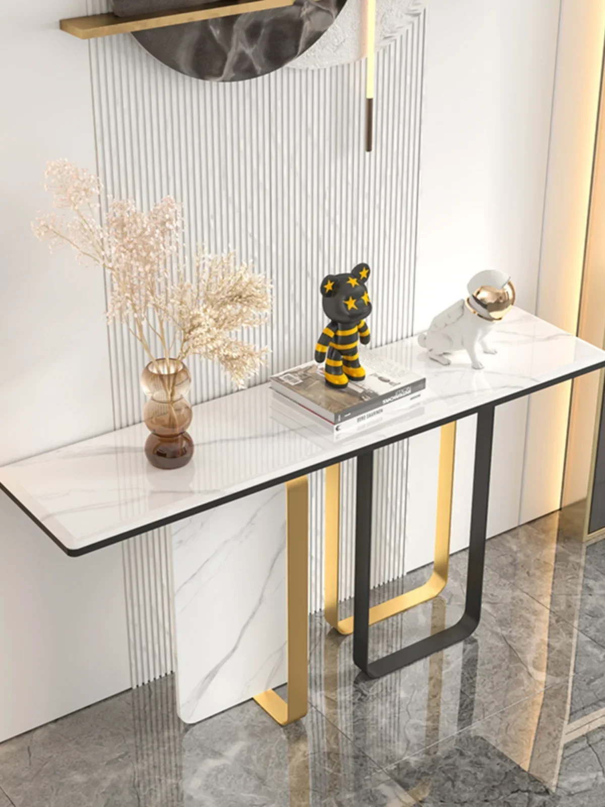 Мягкие роскошные мраморные каменные тарелки консольные столы гостиная вход шкаф