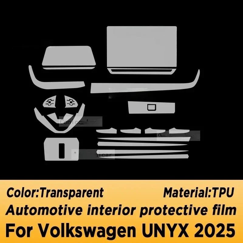 Фото Для Volkswagen UNYX 2025 панель приборной панели навигация автомобильный интерьер защитная пленка ТПУ аксессуары против царапин №2