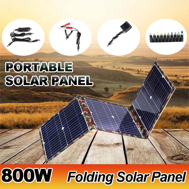 

800W Solar Panel Kit Complete Camping Foldable Solar Power Station MPPT Portable Generator Charger 18V for Car Boat Caravan Camp