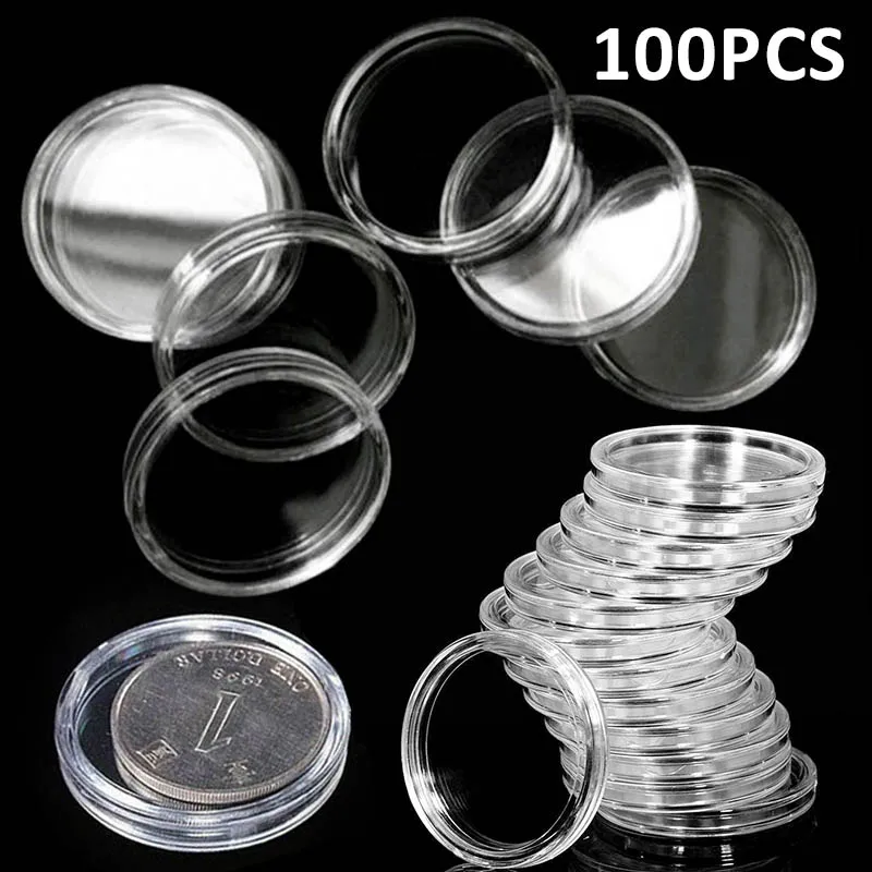 

100 шт., пластиковые колпачки для монет, 18 мм