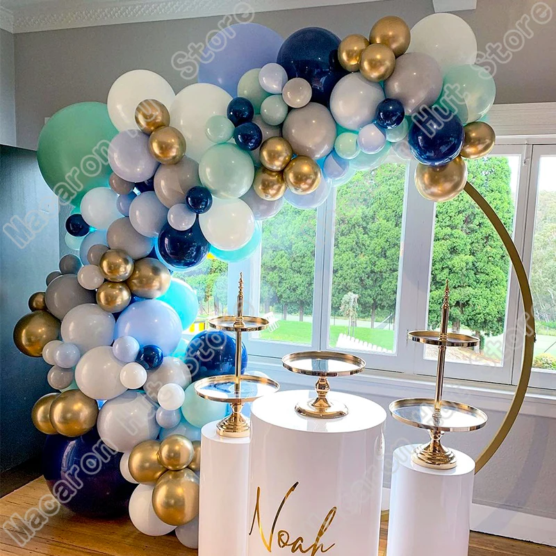 

97Pcs Maca Blue Tiffany Blue Birthday Latex Balloon Garland Arch Kits Wedding Birthday Decor Baby Shower Party Balloon for Kid