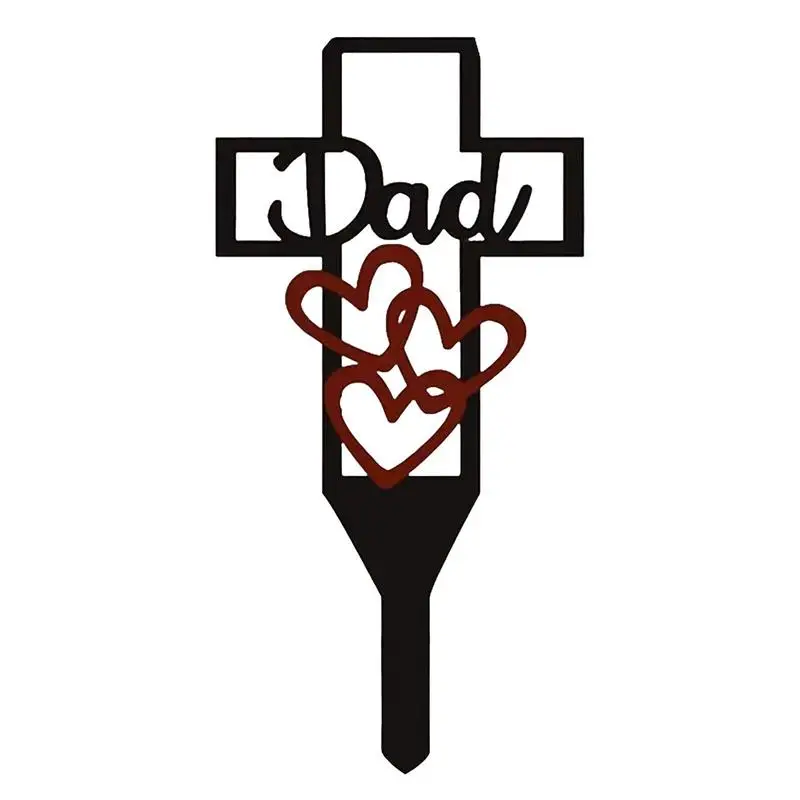 

Memorial Cross For Grave Metal Cemetery Stake For Grave Decor Garden Cross Grave Markers For Cemetery & Memorial Site Ornament