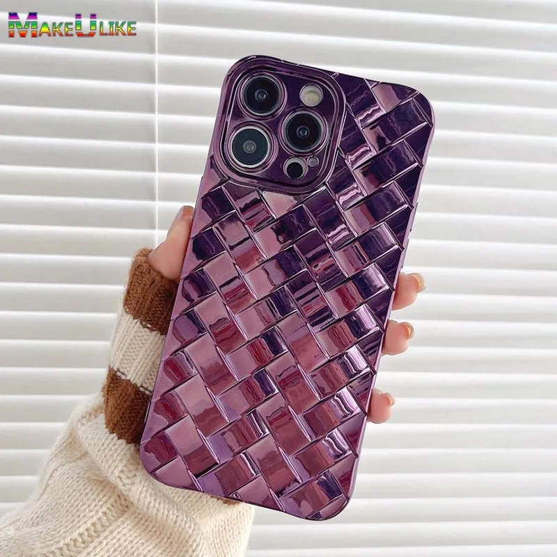 

Cute Case for iPhone 12 13 14 Pro Max Case Silicone Weave Pattern Shockproof Cover for iPhone 14 Plus 12Pro 13Pro 14Pro Max Case