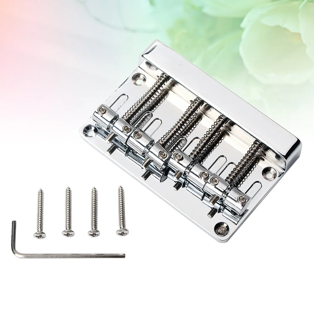 

GA1007 Metal 4 String Bass Bridge Vintage Style Bridge for Jazz Bass Guitar with 4 Screws and 1 Wrench (Silver)