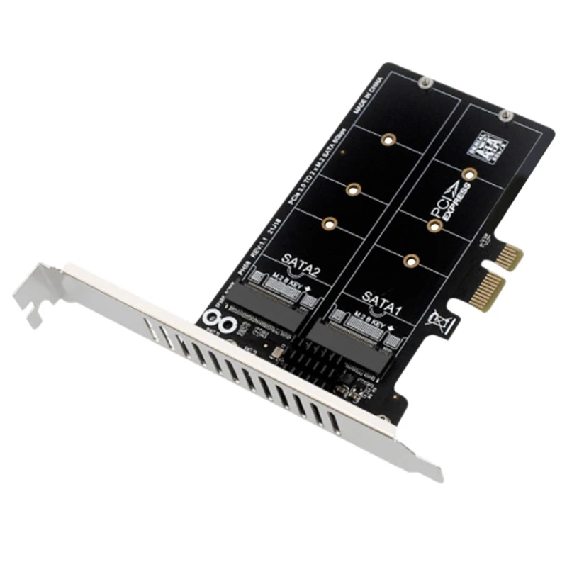 

NEW-PH58 M.2 SATA к PCIE Адаптерная карта Dual-Disk Array, плата расширения RAID JMB582