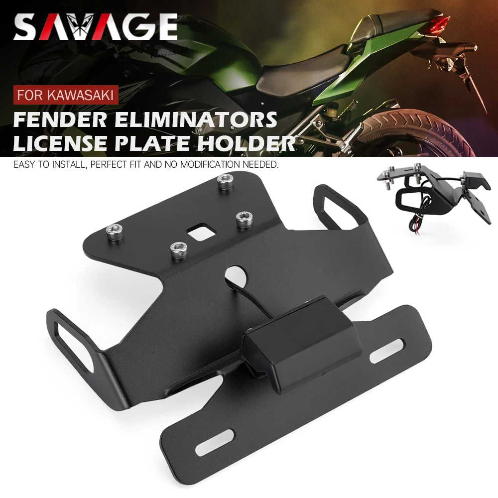 

License Plate Holder LED Light For KAWASAKI Z250 Z300 NINJA 250/300 2013-2018 Z 300 2015 Motorcycle Tail Tidy Fender Eliminator