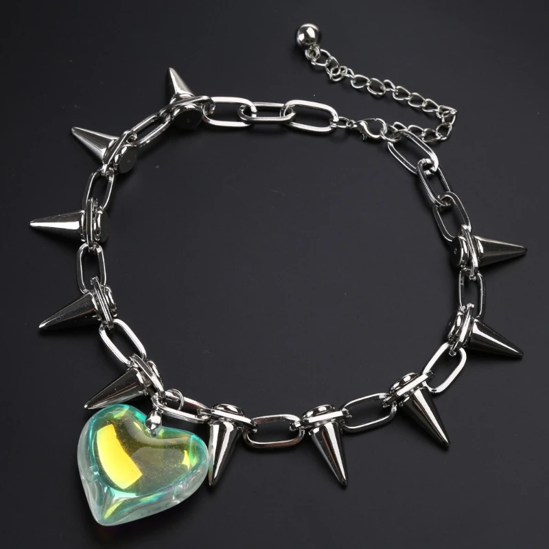 Женское простое колье с подвеской в ​​виде хрустального сердца ожерелье