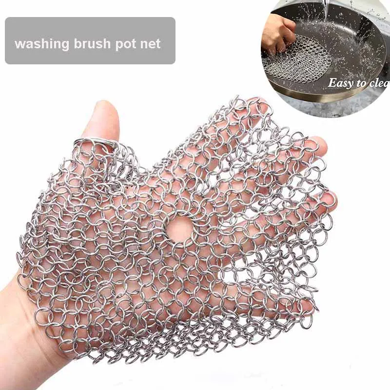 

Household Kitchen Stainless Steel Cleaning Ball Dish Washing Brush Pot Net Cleaning Ball Scrubber Cleaner Rust Pot Pan Scrubber